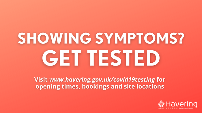 Testing with symptoms banner