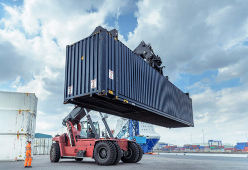 Container being loaded 