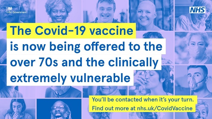 Vaccine roll out over 70s +