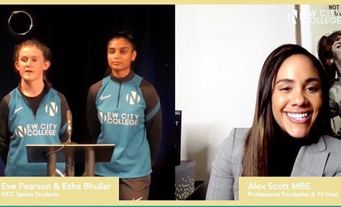 Alex Scott with Havering College students Jan 2021