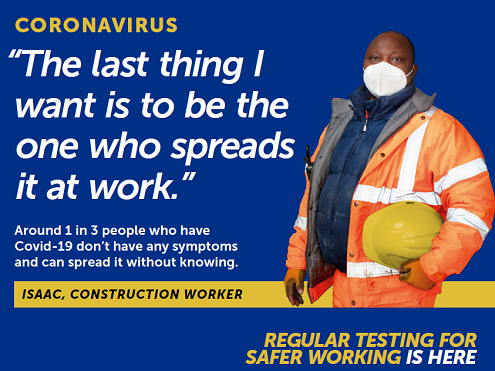 Construction worker testing messaeg 495px