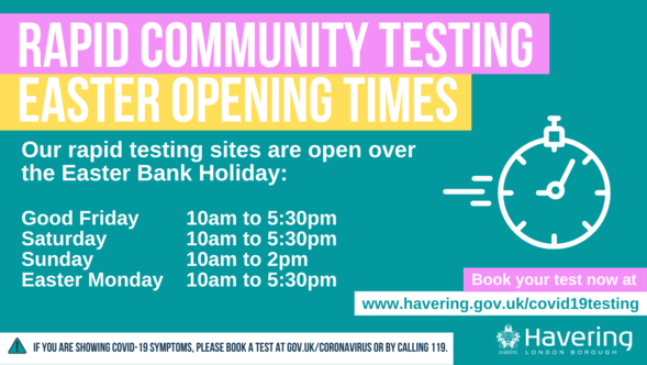 Easter opening times rapid testng sites