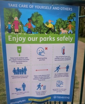 Park safety sign April 2021