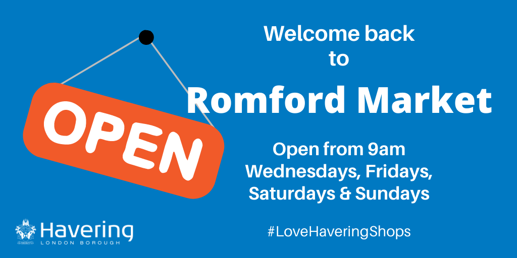 Romford Market opening days graphic