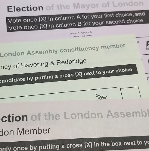 May 2021 election ballot papers