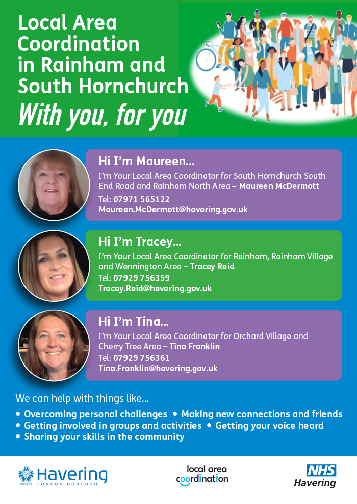 Local Area coordinators poster Apr 2021 Rainham