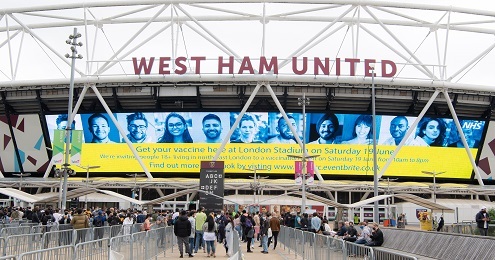 London Stadium Vaccination cenre 19 June 2021