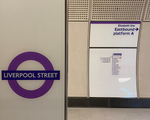 TfL Liverpool Street station sign