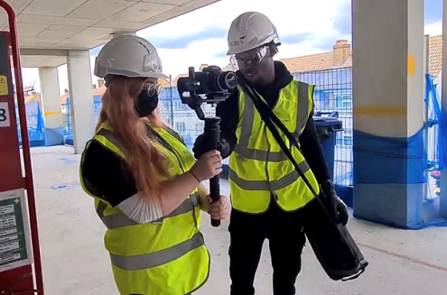 Students at building site in Rainham July 2021