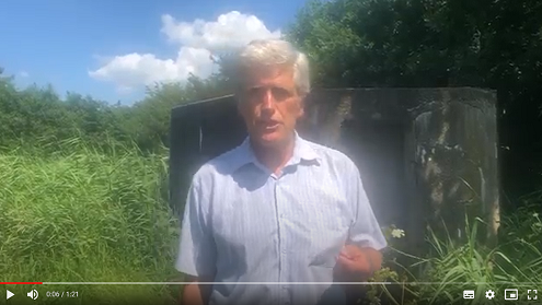 Peter Owen by pillbox in Hx Country Park