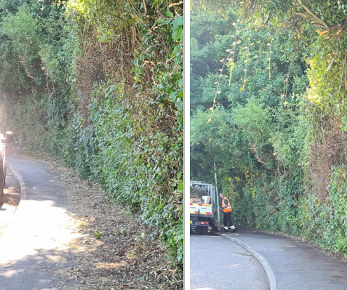 Garland Way before and after Sep 2021