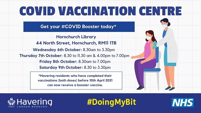 Hornchurch Library vax boosters 5 Oct