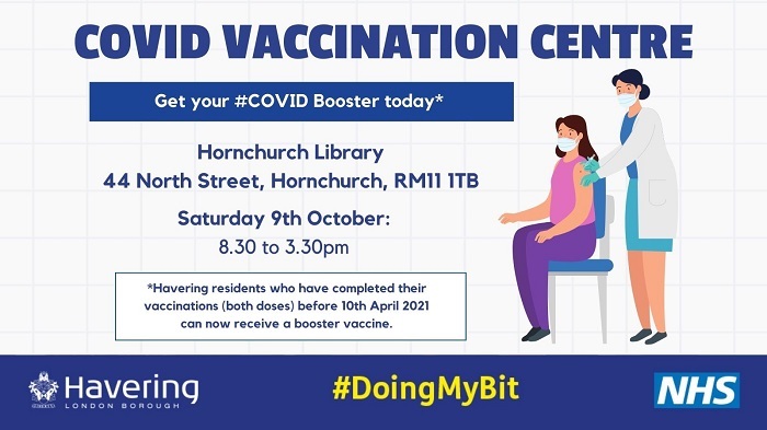 Hornchurch Library weekend vaxxes Oct 2021
