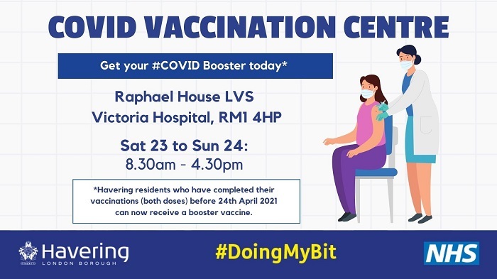 Booster jabs banner 23 and 24 Oct 2021