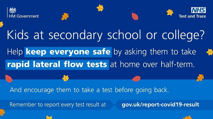 Half term testing banner Oct 2021