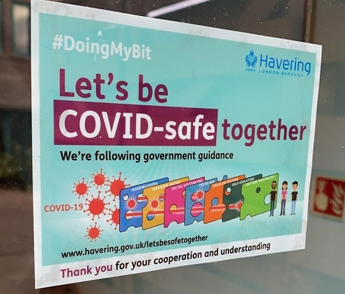 COVID safe shop sign Oct 2021
