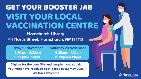 covid booster jab hornchurch lib 19 20 nov
