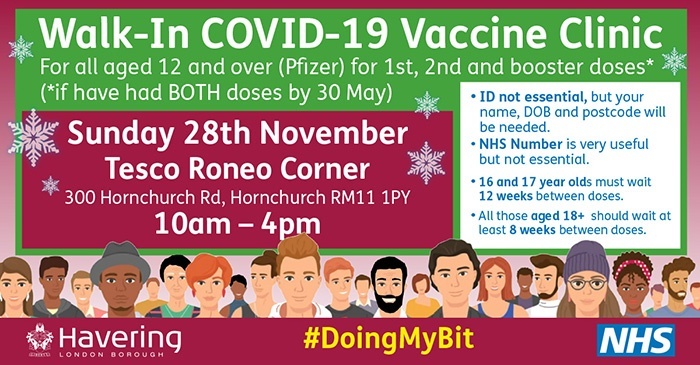 Walk in vax clinic banner 2 27 Nov