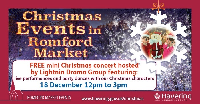 Festive Romford Market 2021 concert banner