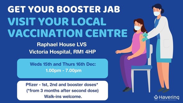 COVID vaccination drop in raphael house 15 16 dec