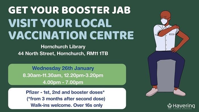 Hornchurch vax centre 26 Jan 2022
