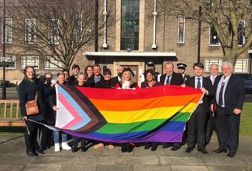 LGBT+ History Month flag raising 1 Feb 2022