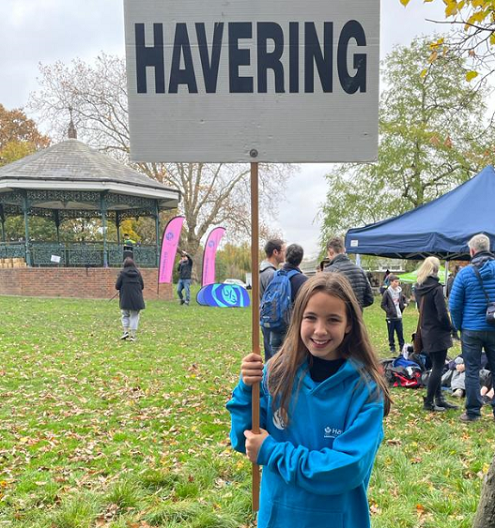 Ruby Price with Havering sign