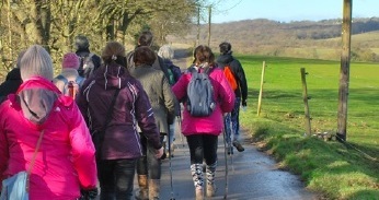 Group wlaking in countryside picture