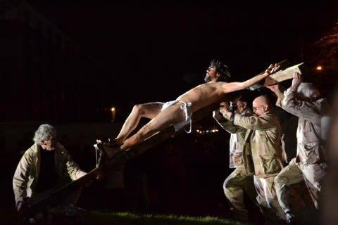 Hornchurch Passion Play - raising the cross