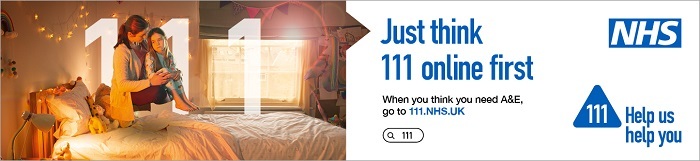 NHS 111 April 2022 banner