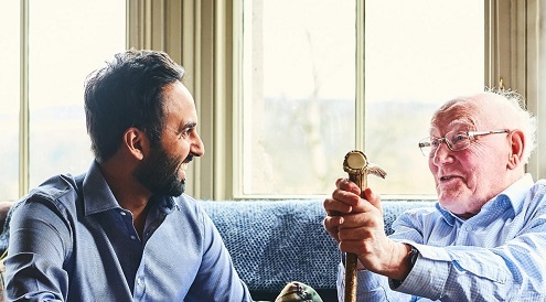 Two people talking one of them has dementia