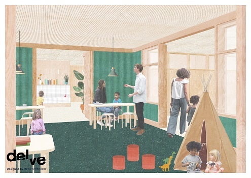Storal Learning advertorial image showing a room with children and adults