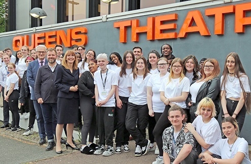 New City College students outside Queens Thetare Hornchurch