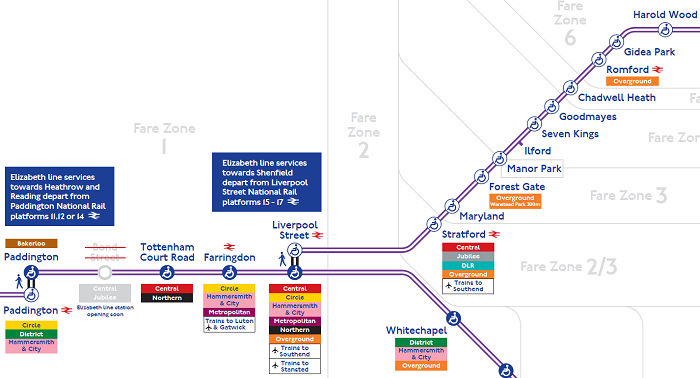 Elizabeth line map (part)
