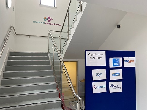 Picture inside Harold Hill Community Hub inside Harold Hill library June 2022