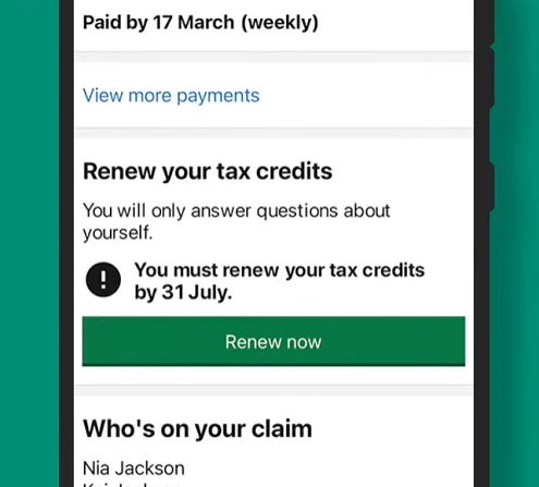 Tax credits app