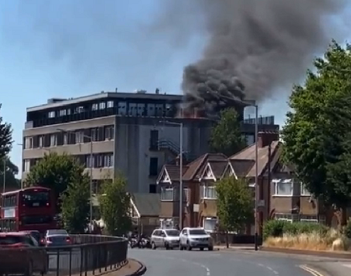 Fire at Queens Moat House in Romford Weds 10 Aug 2022
