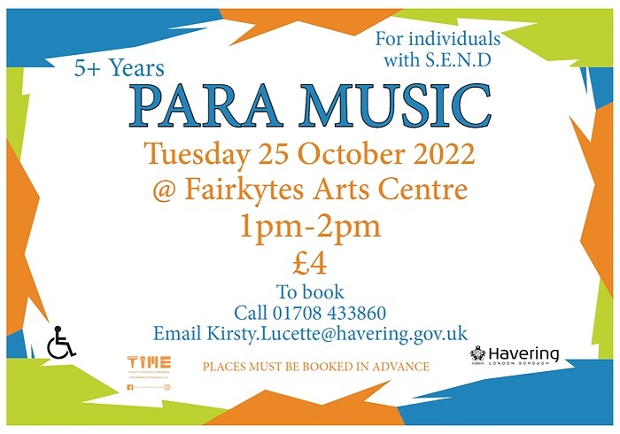 PARA music sessions banner Oct 2022