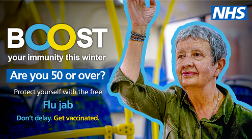 Flu jab for over 50s banner Sep 2022