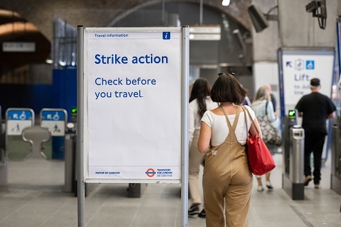 Strike action - TfL poster at station 