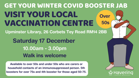 Booster drop in vaccination centre Sat 17 Dec