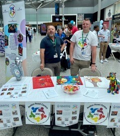 Disability organisation workers at a stall in Romford