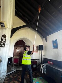 Cleaning in church in Wennington