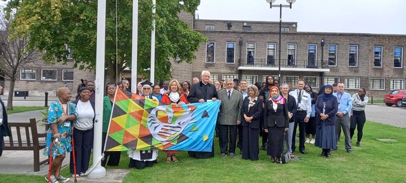 Black History Month flag raising at Town Hall 2023