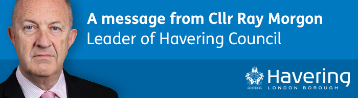 Cllr Ray Morgon message banner serious variant