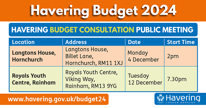 Budget consultation events 2024 Langtons and Royals 2