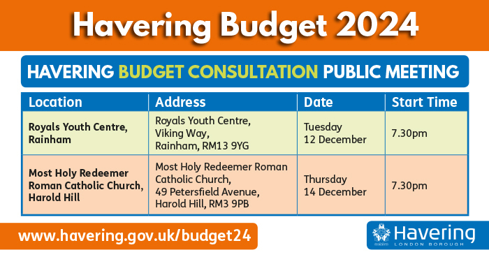 Budget consultation events 2024 Royals and HH Church