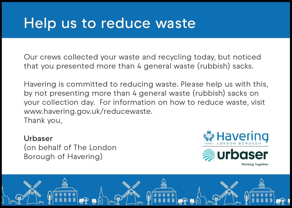 Four bags waste reduction card image