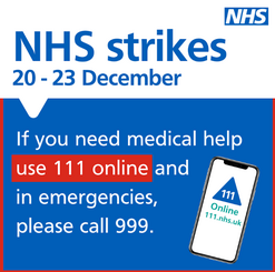 NHS junior doctor strikes 20 - 23 Dec