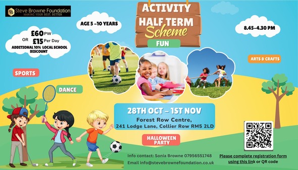 Stephen Browne Foundation - Activity Half Term Scheme Fun ad